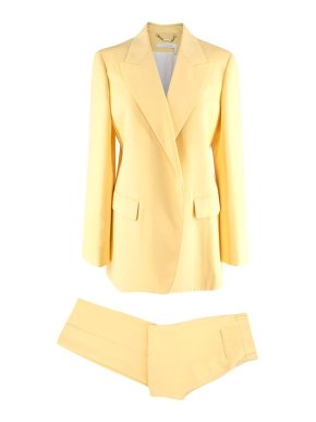 Chloe Radiant Yellow Silk Crepe Trouser Suit
