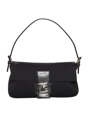 Fendi black neoprene baguette bag