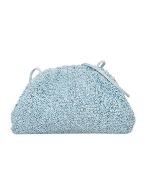 Bottega Veneta blue raffia Mini Pouch bag
