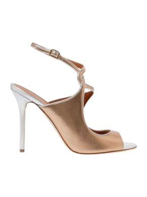 Malone Souliers Gold Della metallic leather sandals