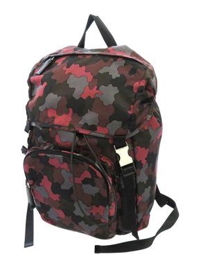 Prada red camouflage nylon Tessuto backpack