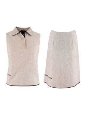 Prada Woven Cotton Sleeveless Top & Skirt