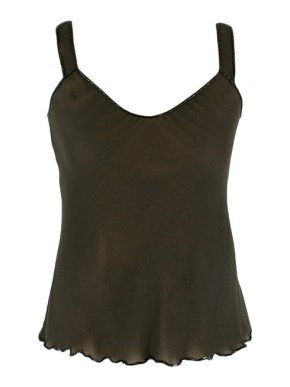 Prada khaki crepe beaded camisole