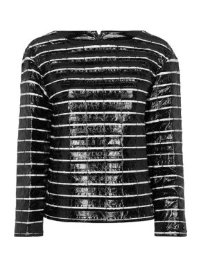 Chanel Glossy Striped Lambskin Top