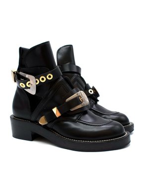 Balenciaga Black Leather Ceinture Ankle Boots