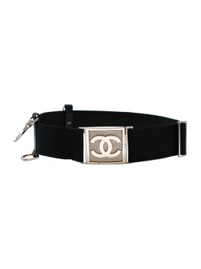 Chanel Vintage Black logo belt