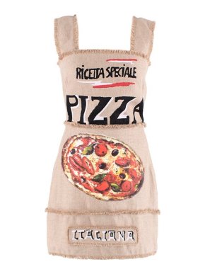 Dolce & Gabbana Pizza Printed Canvas Mini Dress