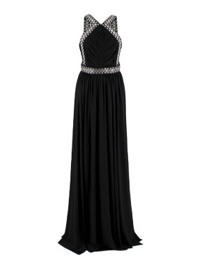 Alexander Wang Black Leather Eyelet Detail Gown