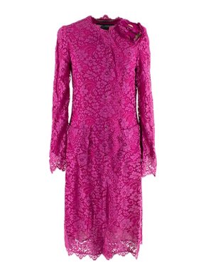 Dolce & Gabbana Vintage Pink Lace Longline Jacket