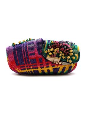 Fendi Vintage Beaded Double Clasp Clutch