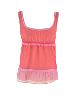 Chanel  Pink and Nude Sheer Net Double Top 1