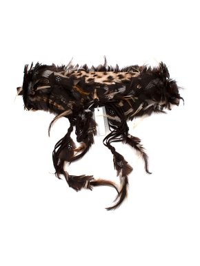 Roberto Cavalli Vintage brown feather belt - size S