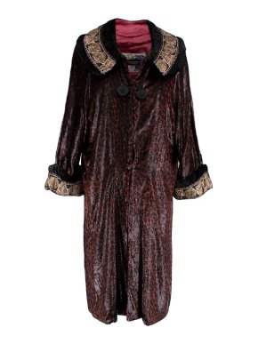 Voyage Passion vintage black velvet embroidered leopard coat