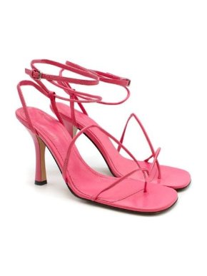 Bottega Veneta pink leather Stretch heeled sandals