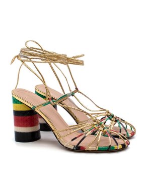 Dior Vintage Multicoloured Striped Sandals