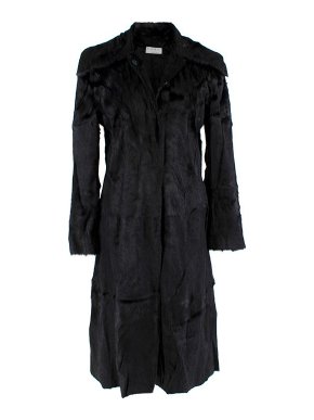 Marni Vintage Black Goat Fur Long Coat