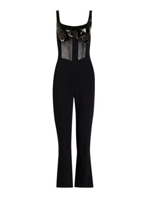 David Koma black corset jumpsuit