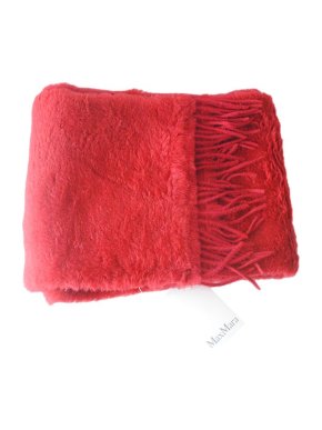 MaxMara Red Camel, Wool & Silk Blend Teddy Scarf