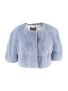 Sarah Blue Mink Cropped Jacket