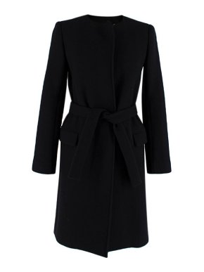 Saint Laurent Black Wool Belted Coat