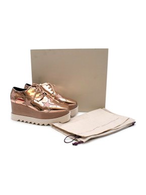 Stella McCartney Rose Gold Star Elyse Platform Sneakers