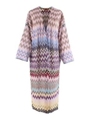 Missoni Pastel Zig-Zag Knit Open Cardigan
