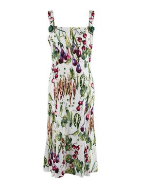 Dolce & Gabbana multicolour vegetable print crepe dress