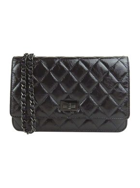 Chanel Rare So Black Reissue 2.55 Wallet on Chain