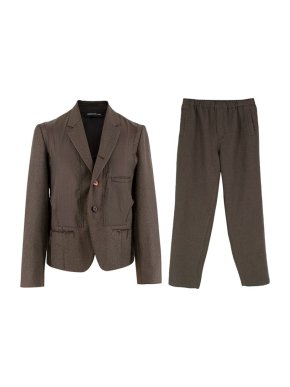Undercover Brown Wool Blend Distressed Suit