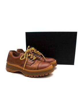 Prada Brown Chunky Leather Brogues