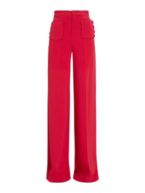 Red Valentino Raspberry Scalloped Pocket Pants