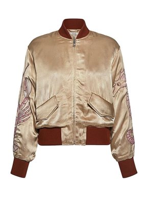 Ganni Leclair Satin Bomber Jacket