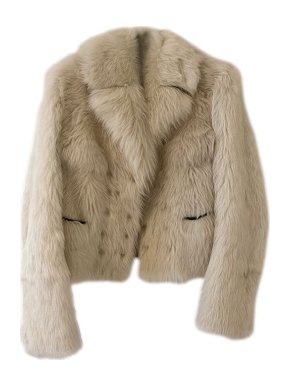 Chloe Gosselin off-white shearling biker jacket