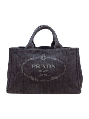 Prada indigo denim Canapa Logo tote bag