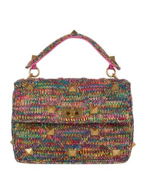 Valentino Garavani multicolour tweed Roman Stud bag