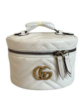 Gucci ivory leather GG Marmont vanity case