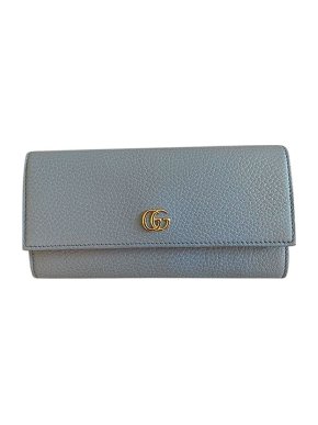 Gucci blue leather GG continental wallet