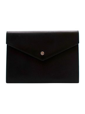 Saint Laurent Black Flat Envelope Clutch
