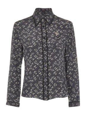 Louis Vuitton Silk Shadow Monogram Print Shirt