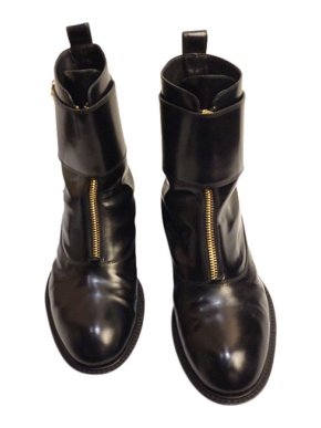 Louis Vuitton black leather zipped ankle boots