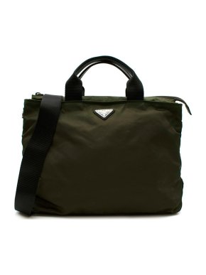 Prada Khaki nylon shoulder bag