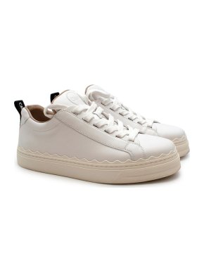 Chloe Western White Leather Sneakers