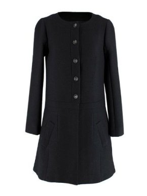 Chloe Black Button Front Wool Coat
