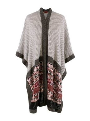 Missoni Grey Metallic Knit Poncho