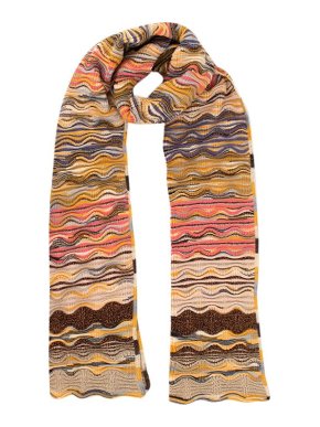 Missoni Lurex Striped Wavy Knit Scarf