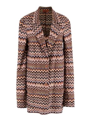 Missoni Brown Toned Chevron Top & Cardigan Set