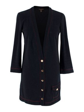 Louis Vuitton navy cotton terry longline cardigan