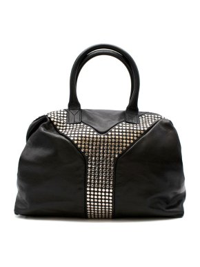 Saint Laurent Black Studded Leather Easy Y Tote