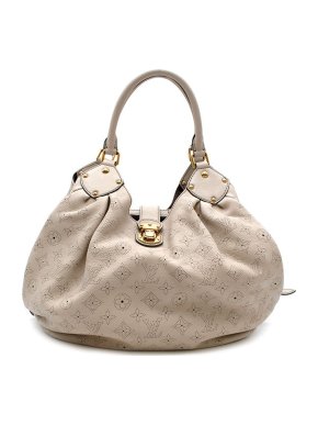 Louis Vuitton Cream Mahina L Perforated Monogram Tote