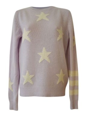 lilac & ivory star intarsia cashmere jumper